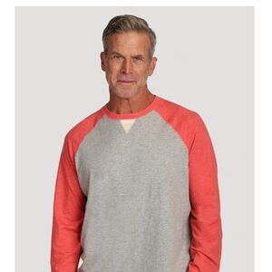 True Grit Gray and Red Long Sleeve Raglan Tee